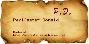 Perlfaster Donald névjegykártya